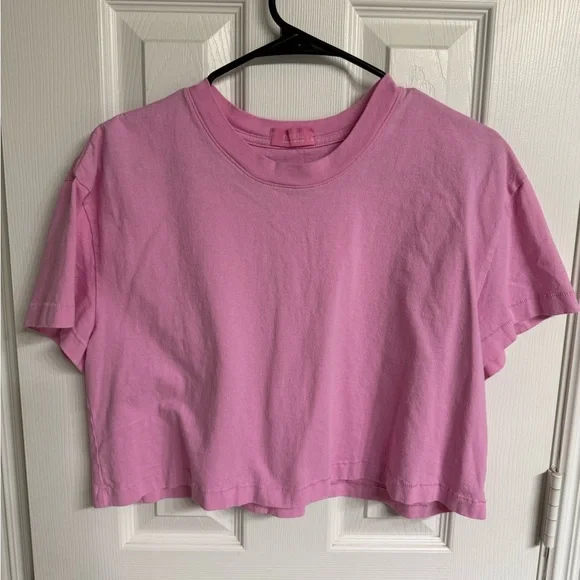 Nuuds Vintage Cotton Cropped Tee Color Bubblegum - Picture 2 of 4